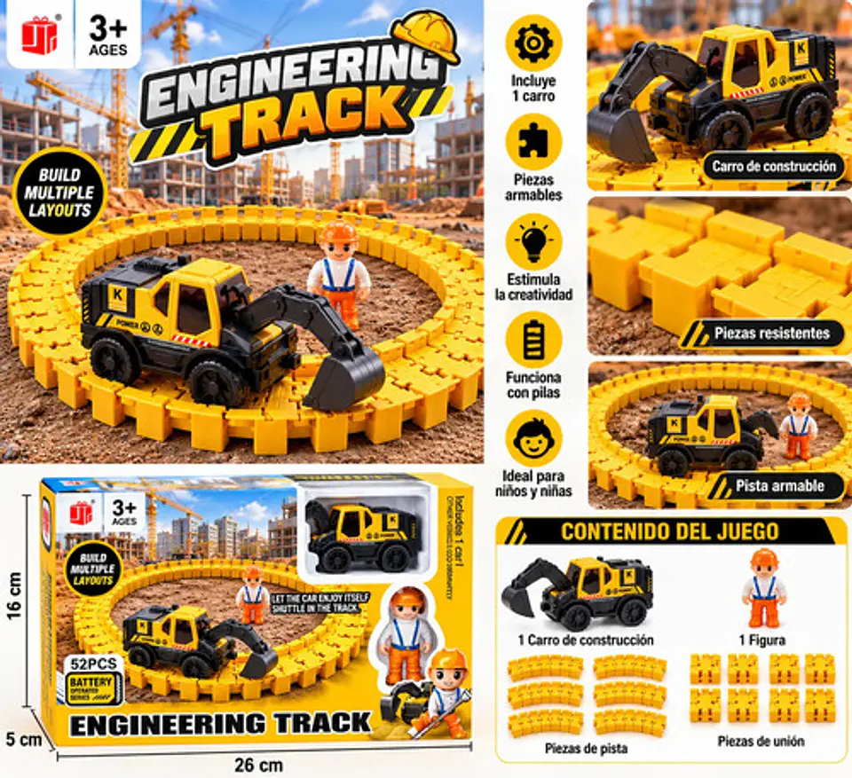 Pista De Carros Infantil De Construcción Para Jugar 2