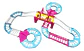 Pista De Carros Infantil Rosa Con Puente Para Niñas Y Niños - Miniatura 4