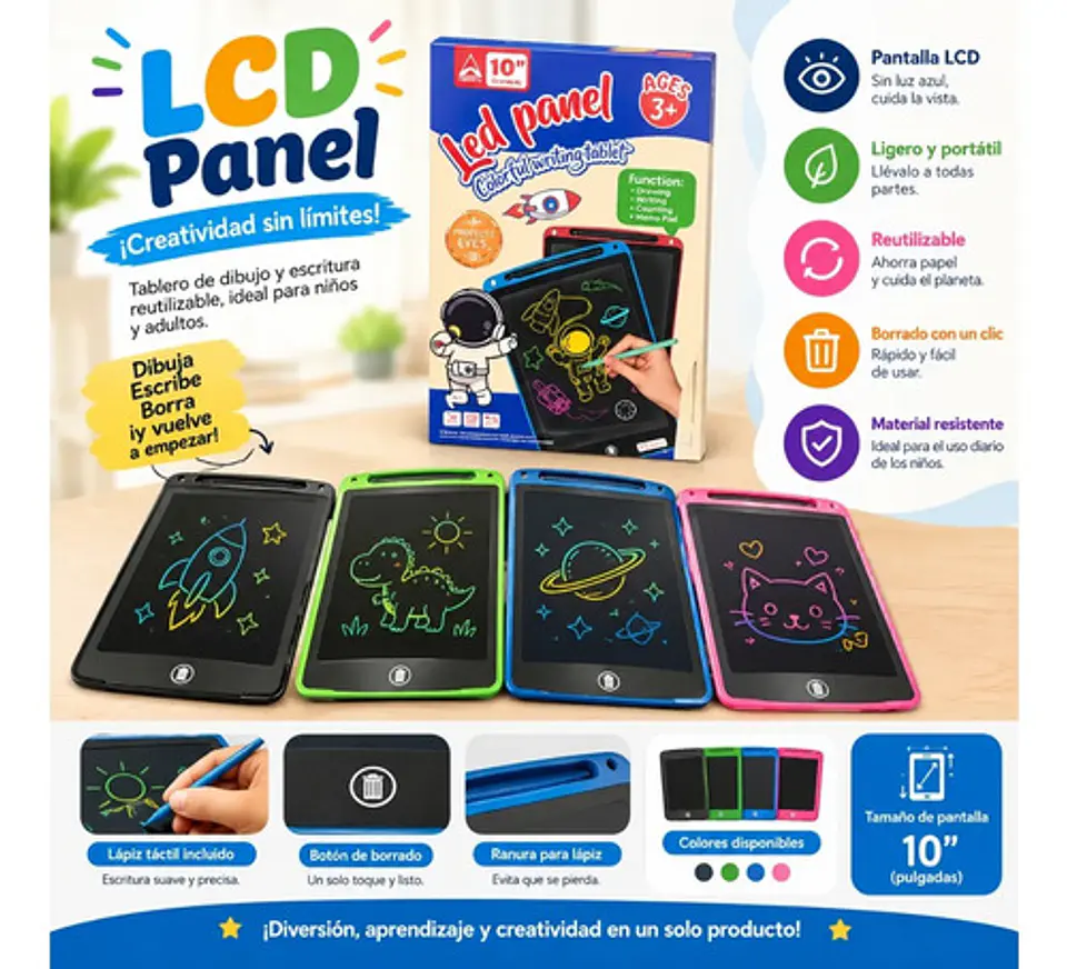 Tableta Mágica De Dibujo Pantalla Lcd 10 Pulgadas Para Niños 4