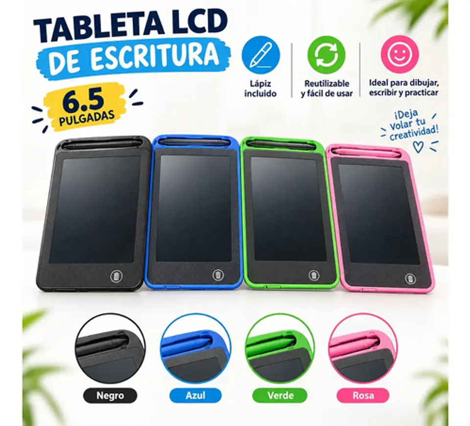 Tableta Pizarra Mágica Lcd 6.5 Pulgadas Para Dibujo Y Notas 3