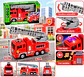 Camión De Bomberos Infantil Con Escalera Extensible Rojo - Miniatura 2