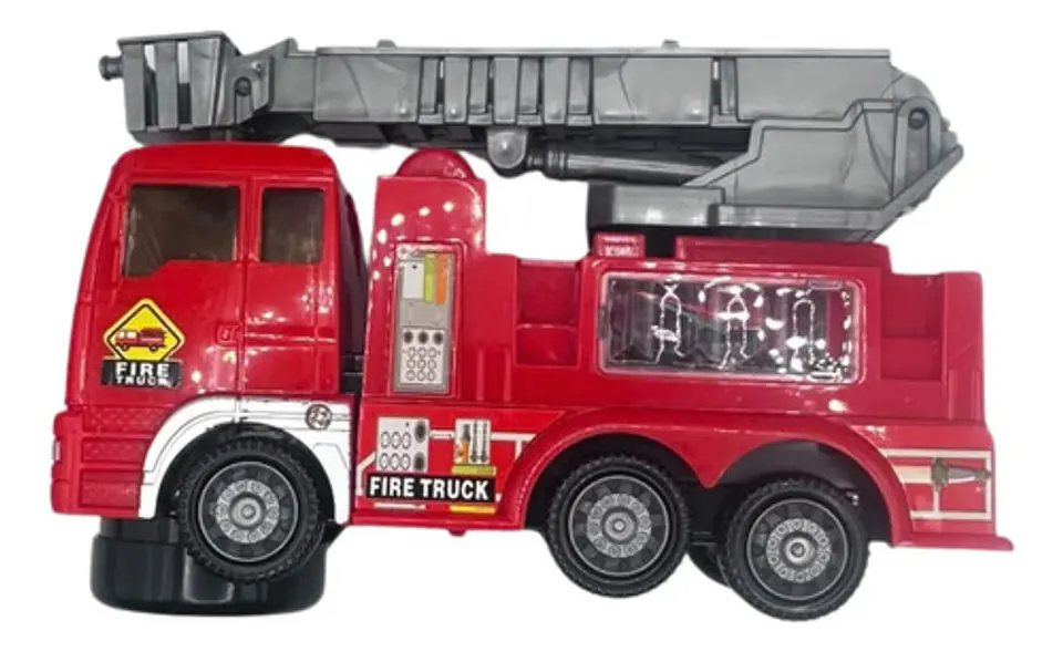 Camión De Bomberos Infantil Con Escalera Extensible Rojo 4
