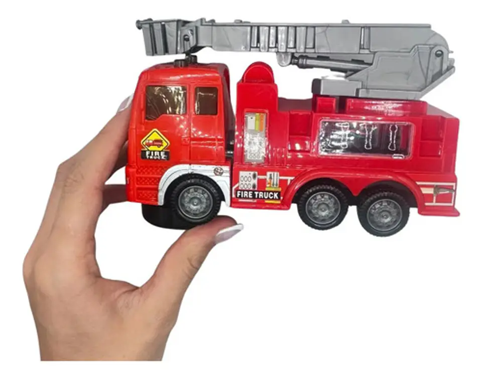Camión De Bomberos Infantil Con Escalera Extensible Rojo 5