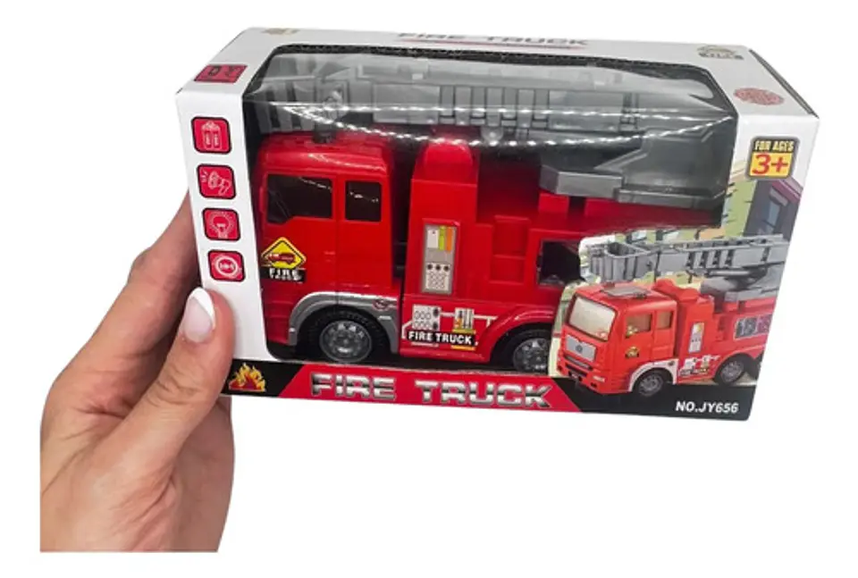 Camión De Bomberos Infantil Con Escalera Extensible Rojo 6