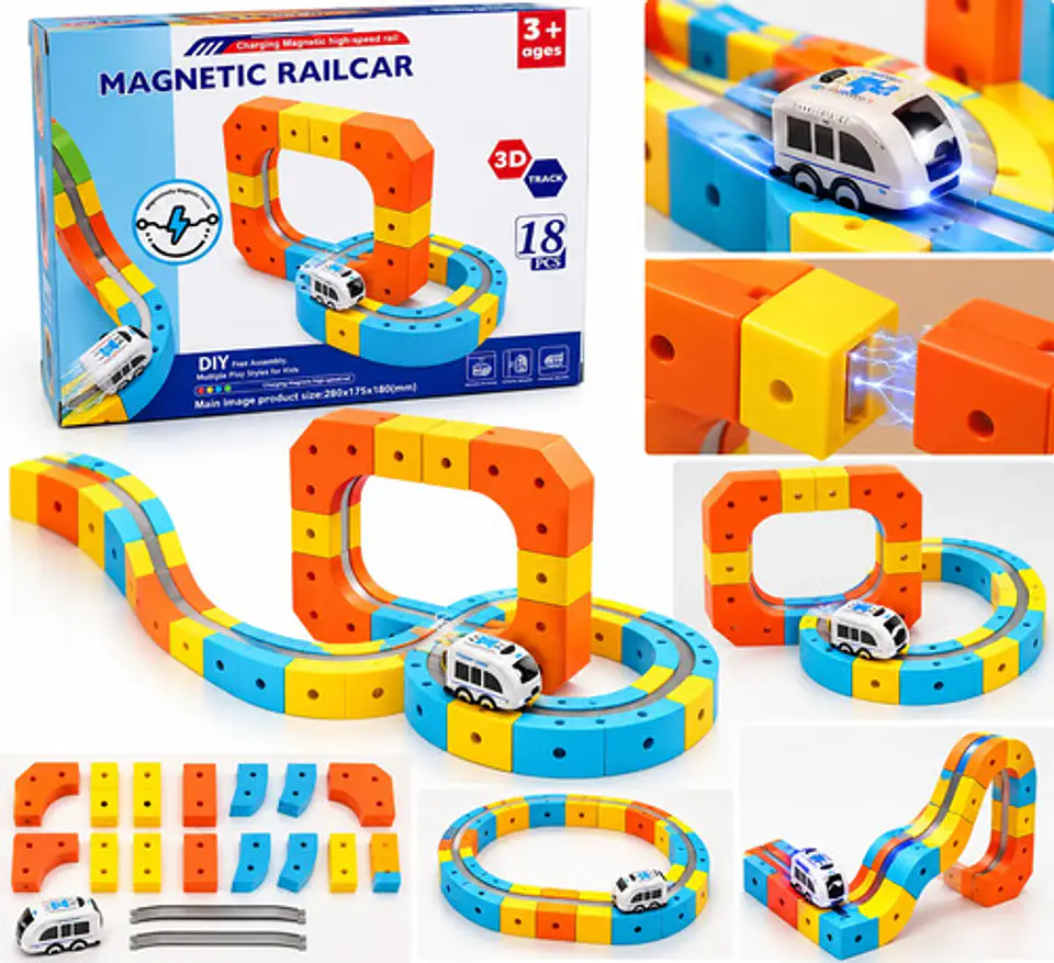 Pista Magnética De Tren Infantil Con Circuito Y Curvas 1
