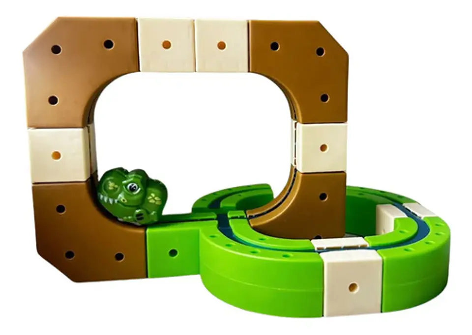 Pista Magnética De Dinosaurio Infantil Con Tren Y Circuito 6