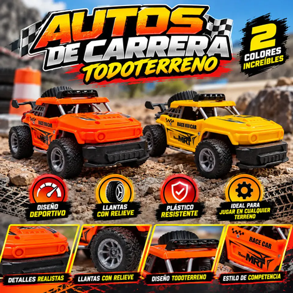 Carro Todoterreno De Juguete Llantas Grandes 2