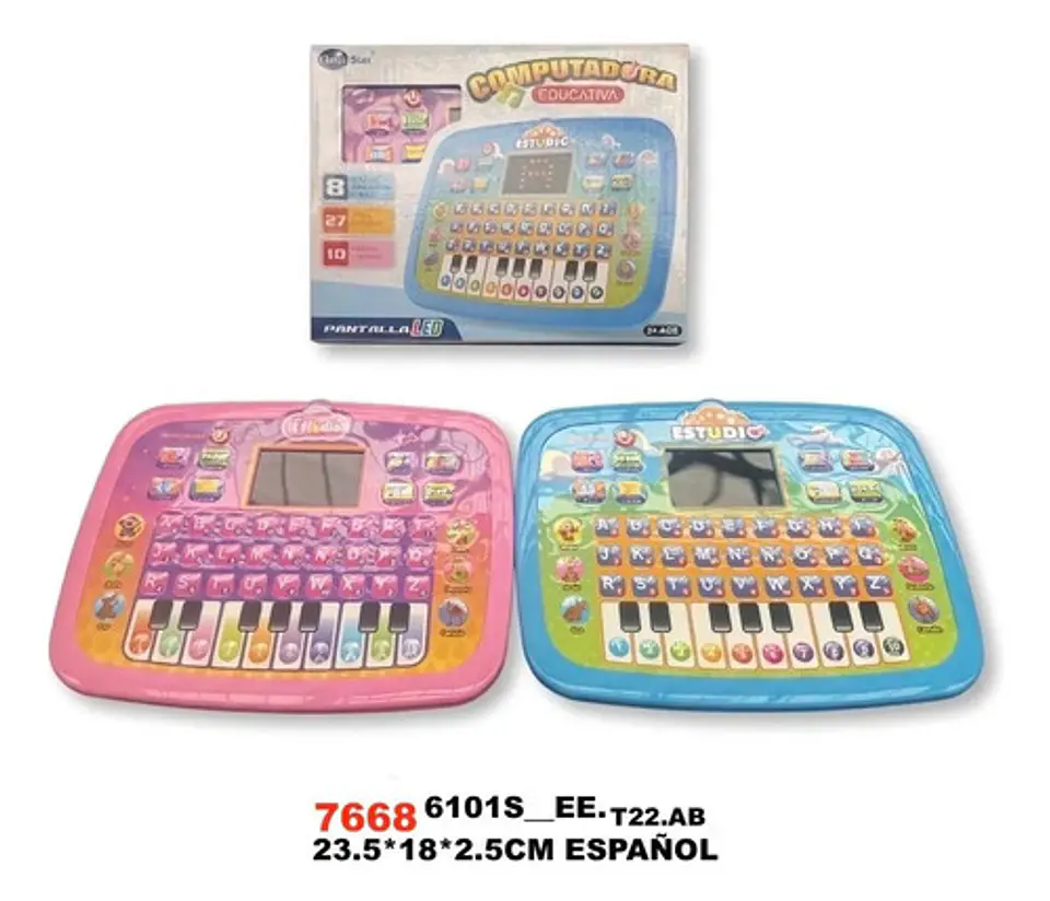 Juguete Didáctico Niños Computadora Tablet Pantalla Led 3+ 6