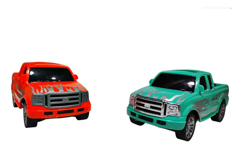 Camioneta De Juguete Pickup Para Niños Diseño Deportivo Camioneta Azul/naranja 1