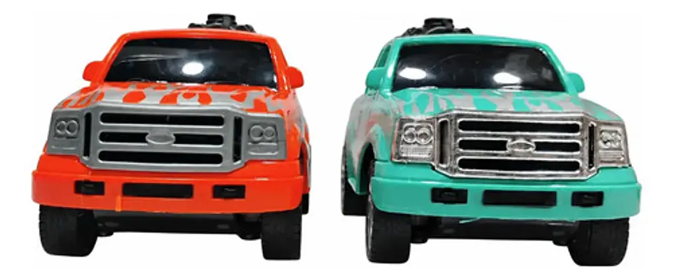 Camioneta De Juguete Pickup Para Niños Diseño Deportivo Camioneta Azul/naranja 4