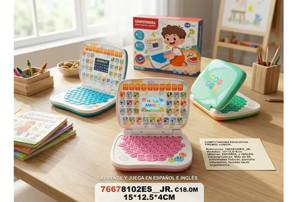 Mini Laptop Didáctica Infantil Aprende Jugando Letras Número 6