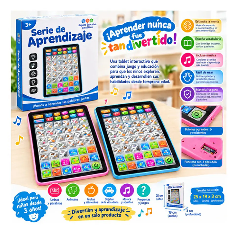 Tablet De Aprendizaje Para Niños En Español +3 Años Infantil 3