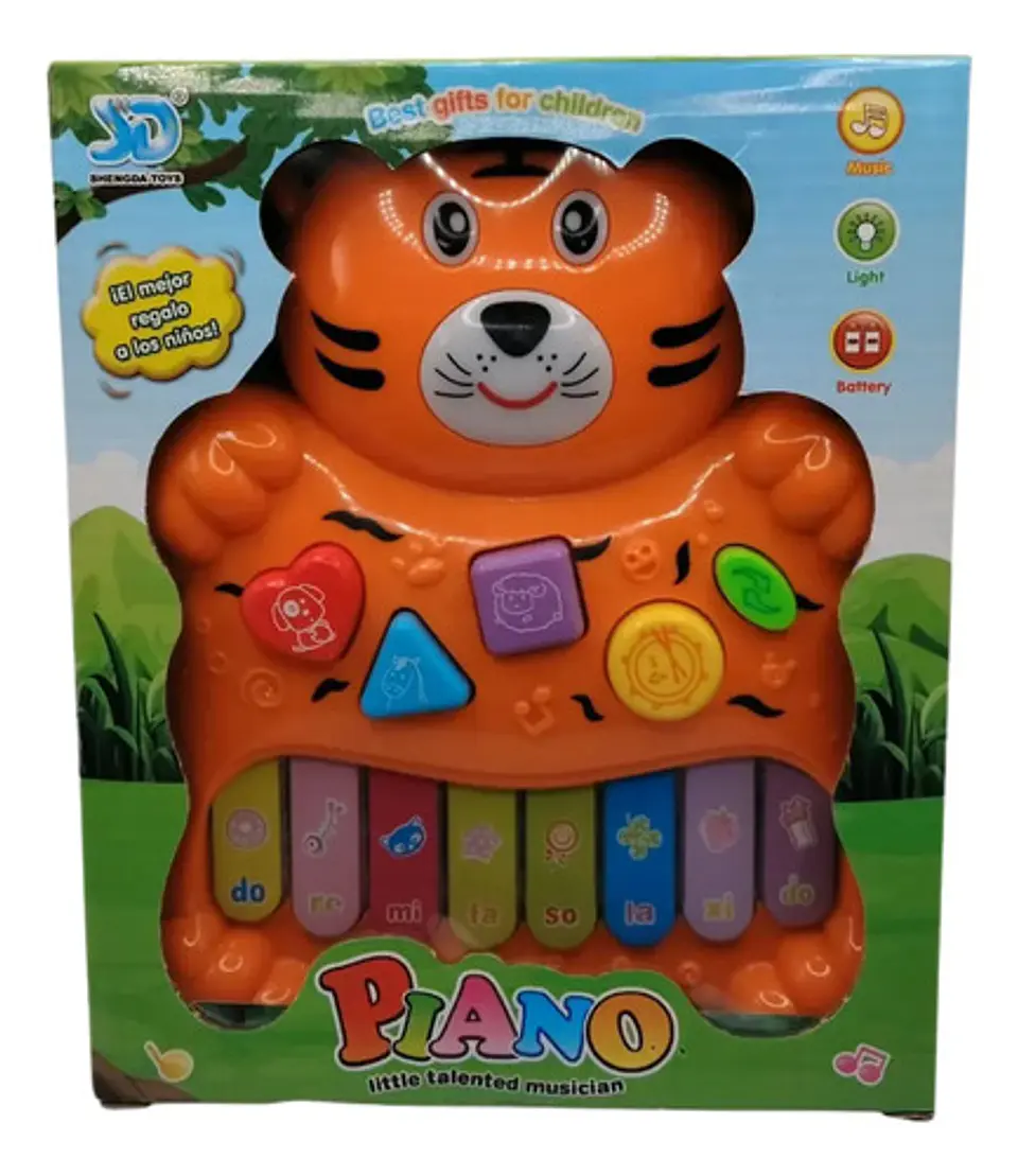 Piano Musical Infantil Tigre Con Luces Y Sonidos Premium 2