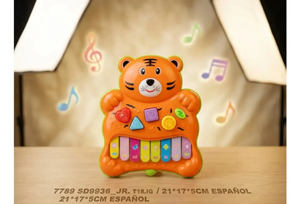 Piano Musical Infantil Tigre Con Luces Y Sonidos Premium 3