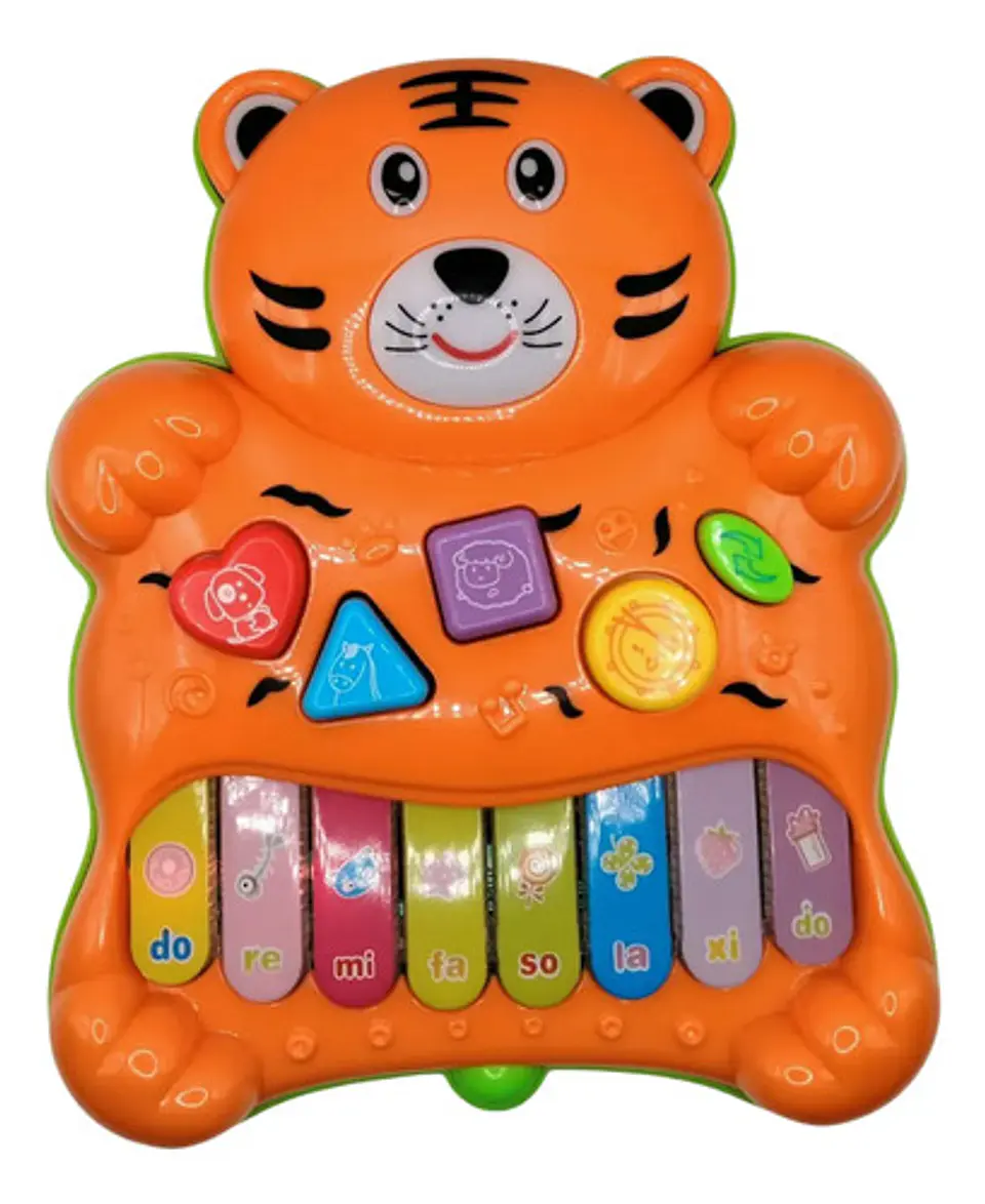 Piano Musical Infantil Tigre Con Luces Y Sonidos Premium 6