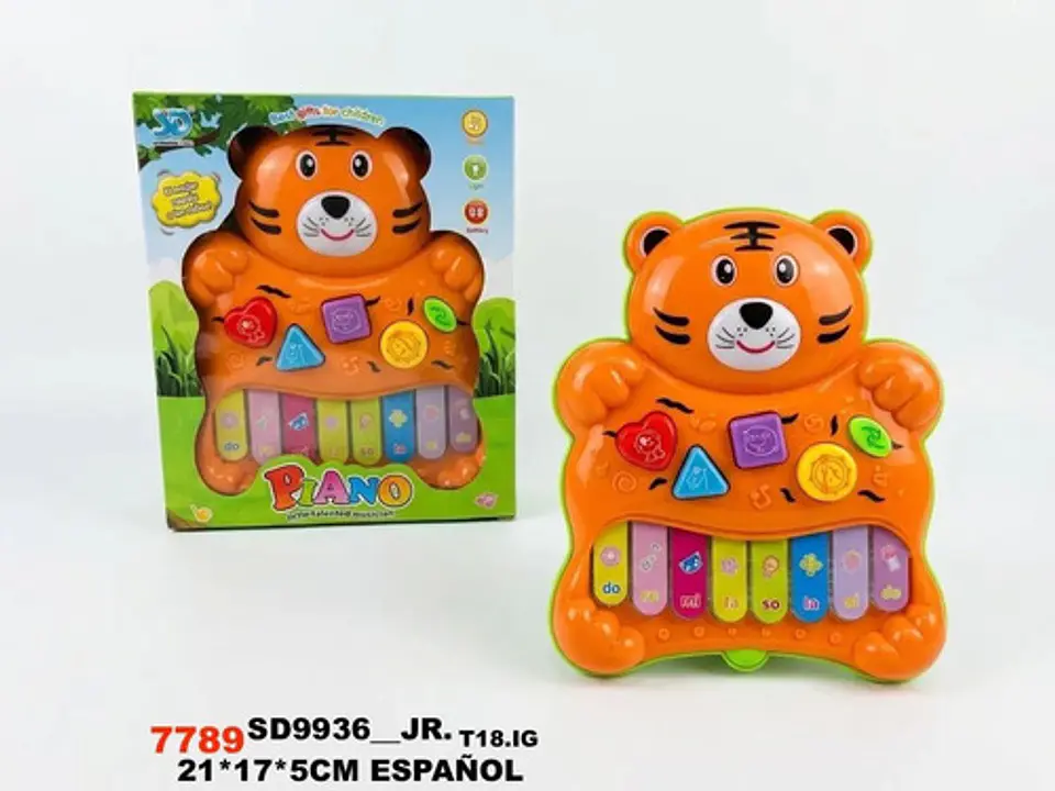 Piano Musical Infantil Tigre Con Luces Y Sonidos Premium 7