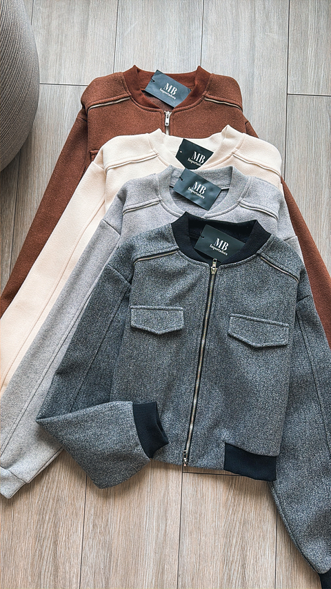 Chaqueta bomber de paño