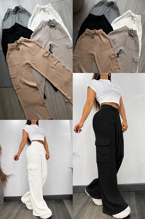 Pantalón cargo lanilla