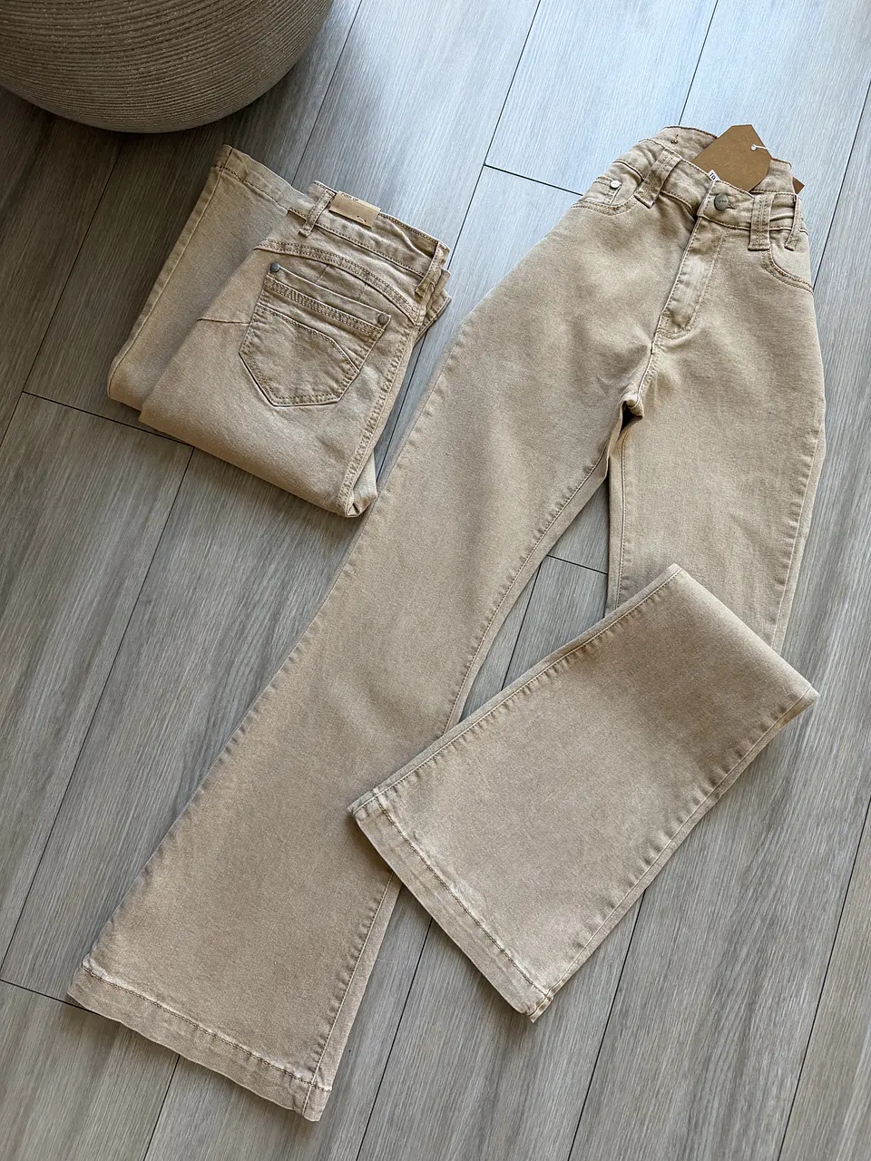 Jeans flare beige  2