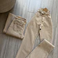 Jeans flare beige  - Miniatura 3