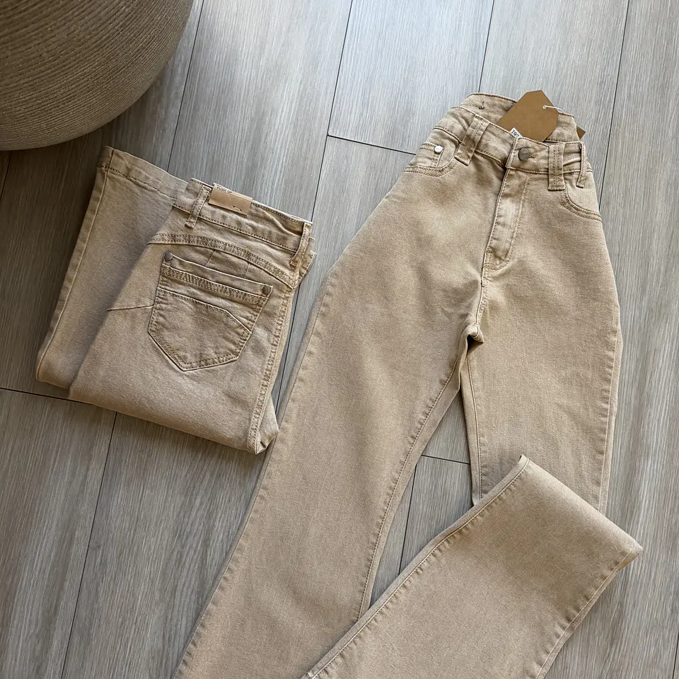 Jeans flare beige  3