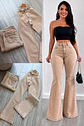 Jeans flare beige  - Miniatura 6