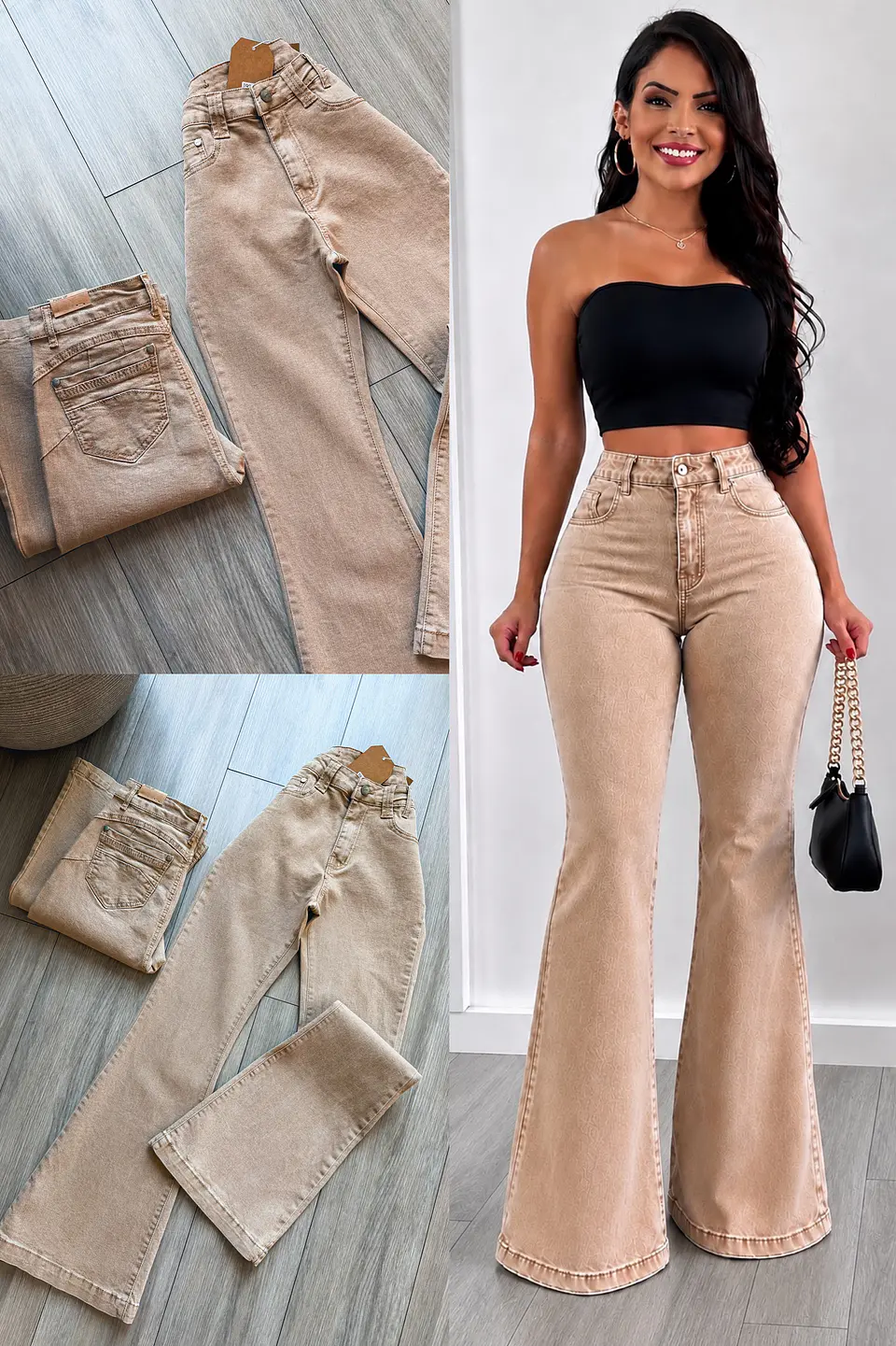 Jeans flare beige  6