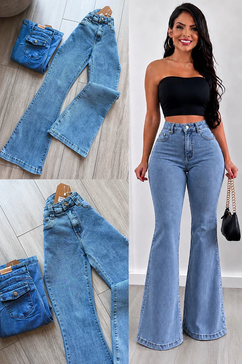 Jeans flare cargo 