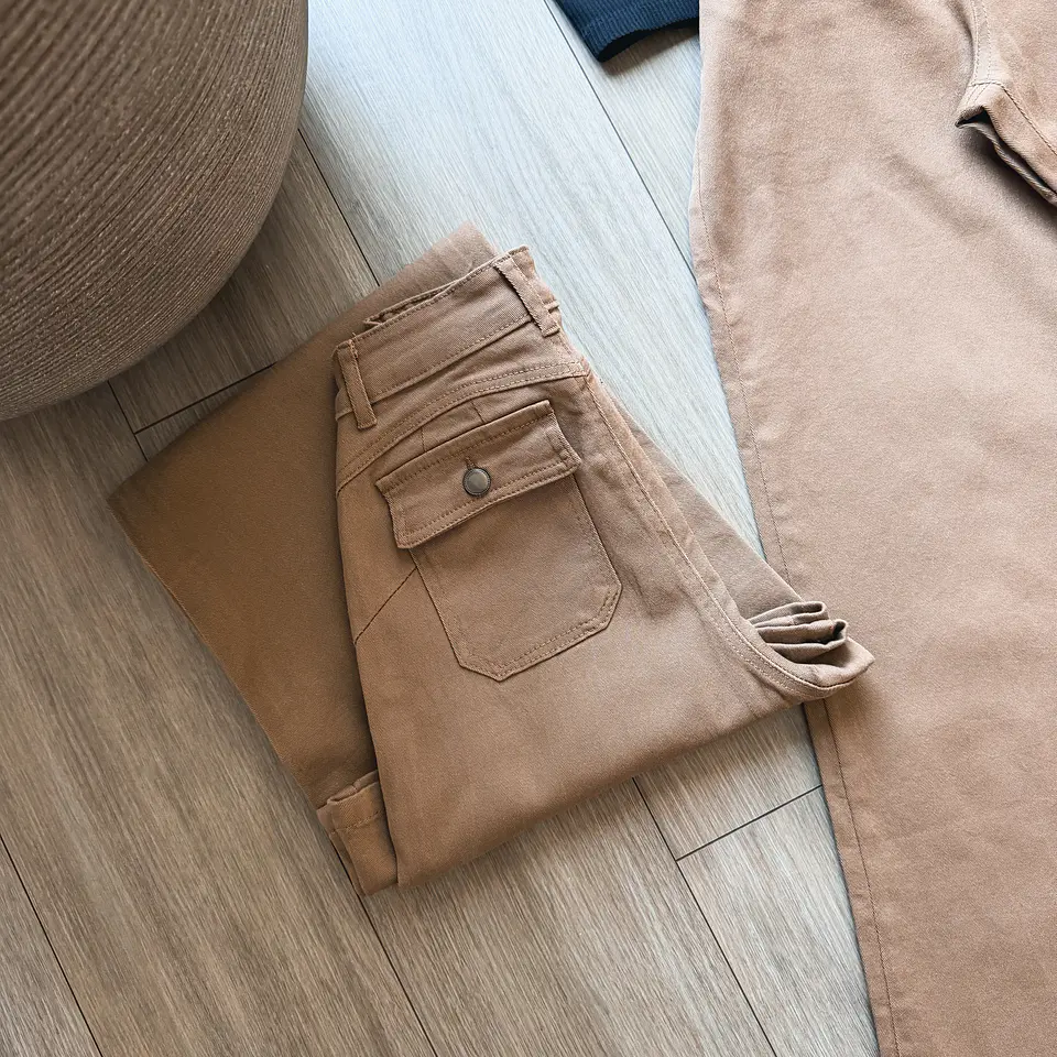 Jeans wide leg camel  2