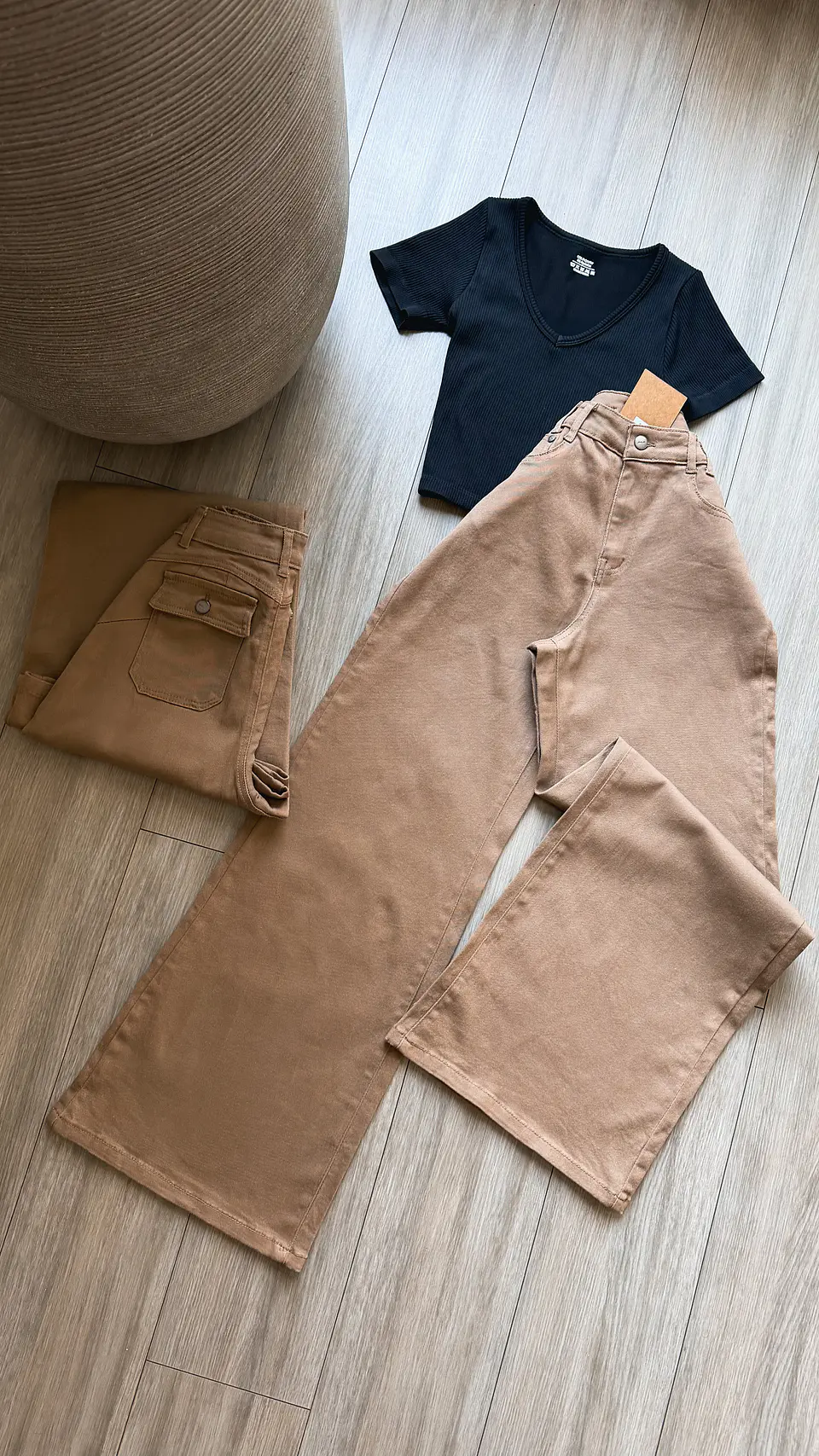 Jeans wide leg camel  3
