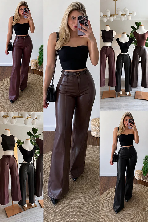 Pantalón simil cuero extra elastizado 