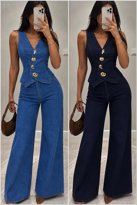 Conjunto de Jeans palazo 