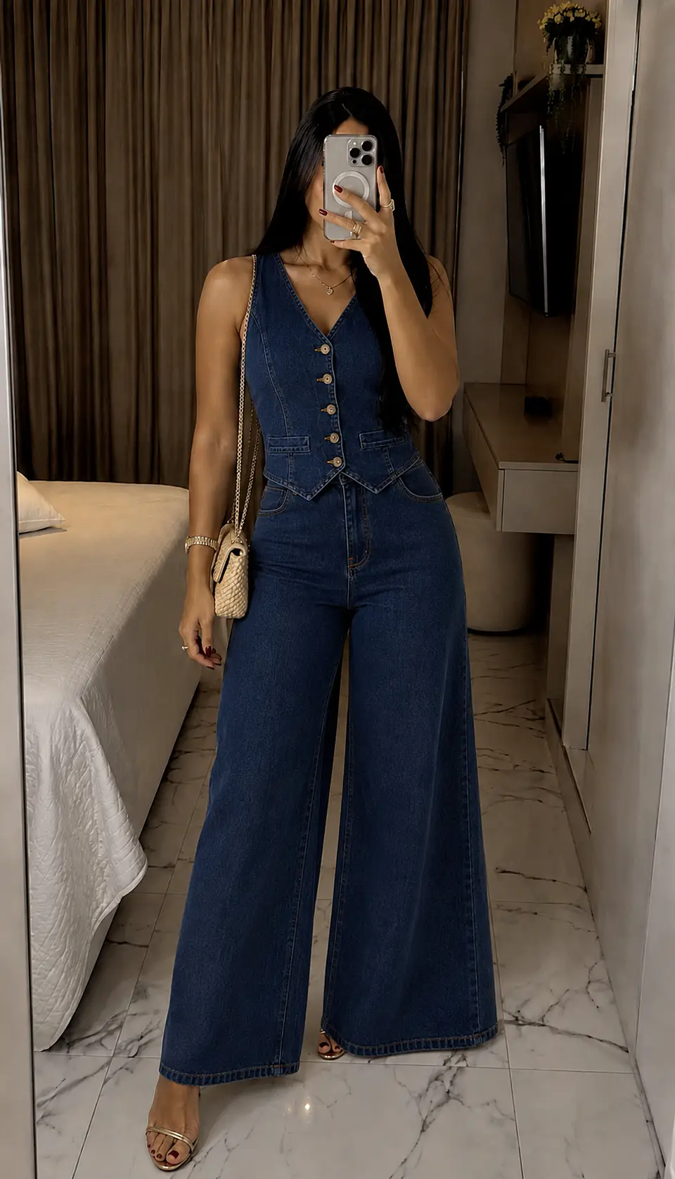 Conjunto de jeans en V 2