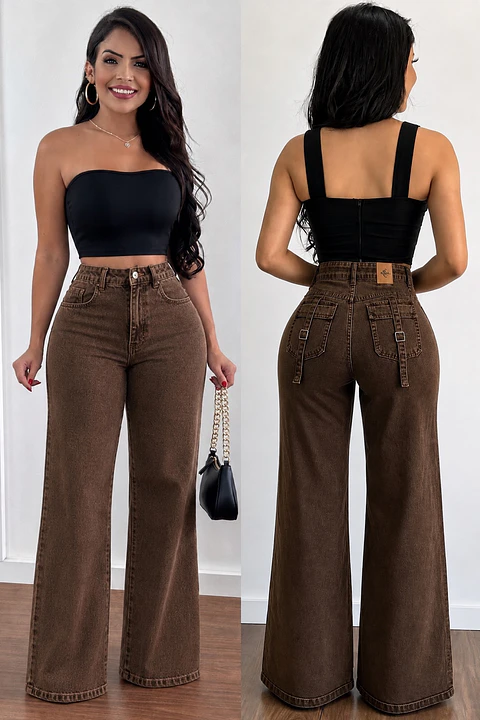 Jeans Wide Leg café 