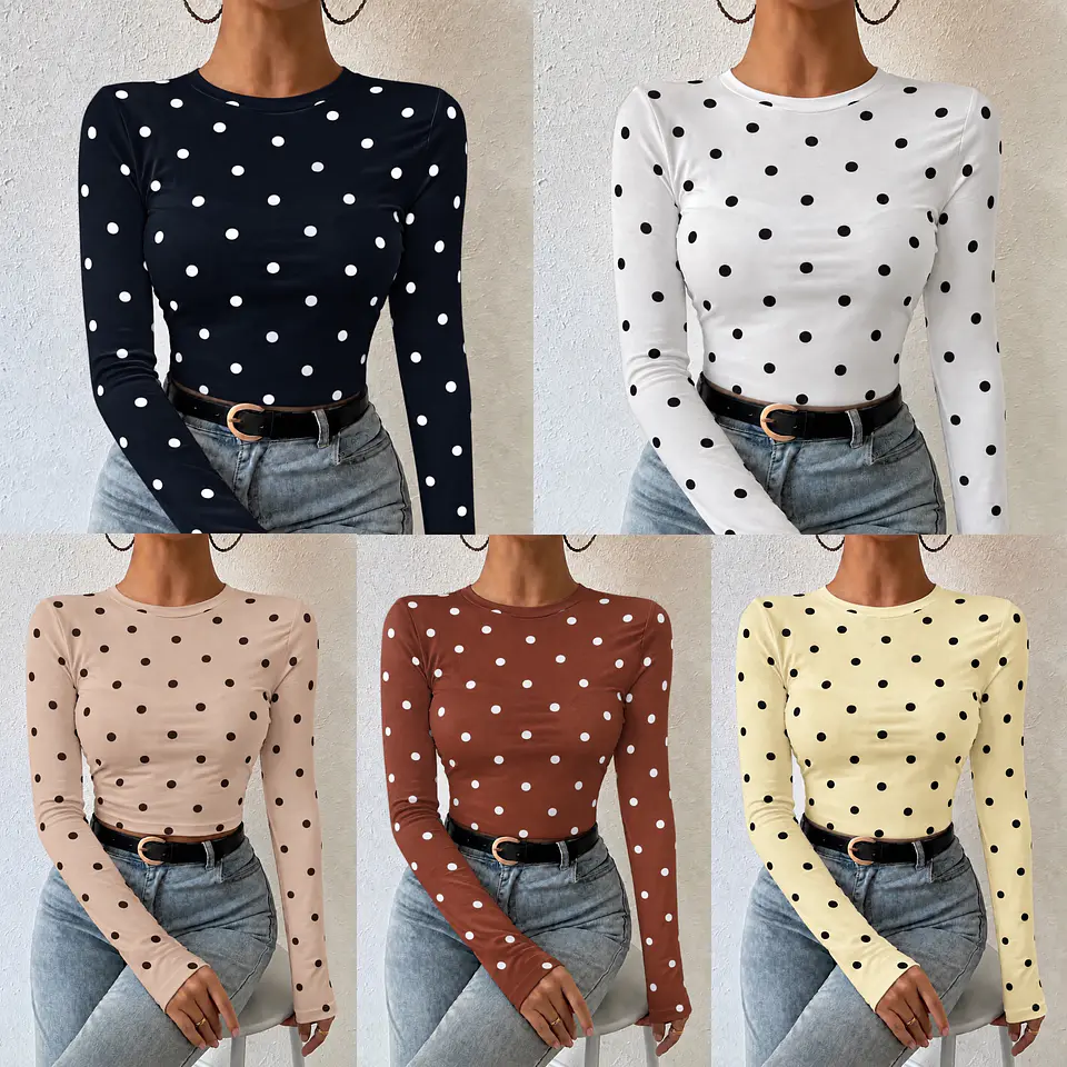 Polera camiseta lunares  4