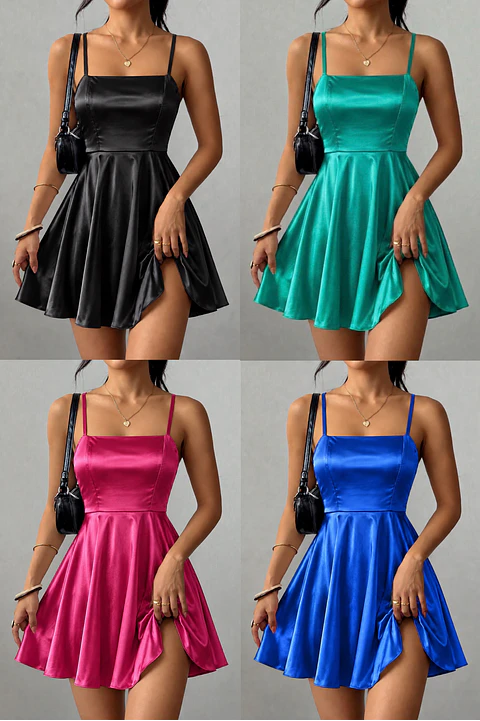 Vestido satinado acampando 