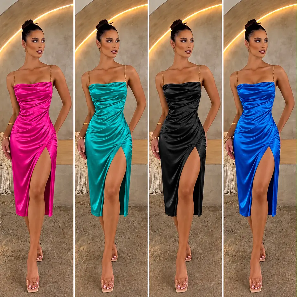 Vestido satinado  8