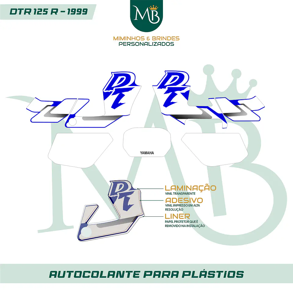 KIT AUTOCOLANTE DTR 125R - 1999 AZUL 2