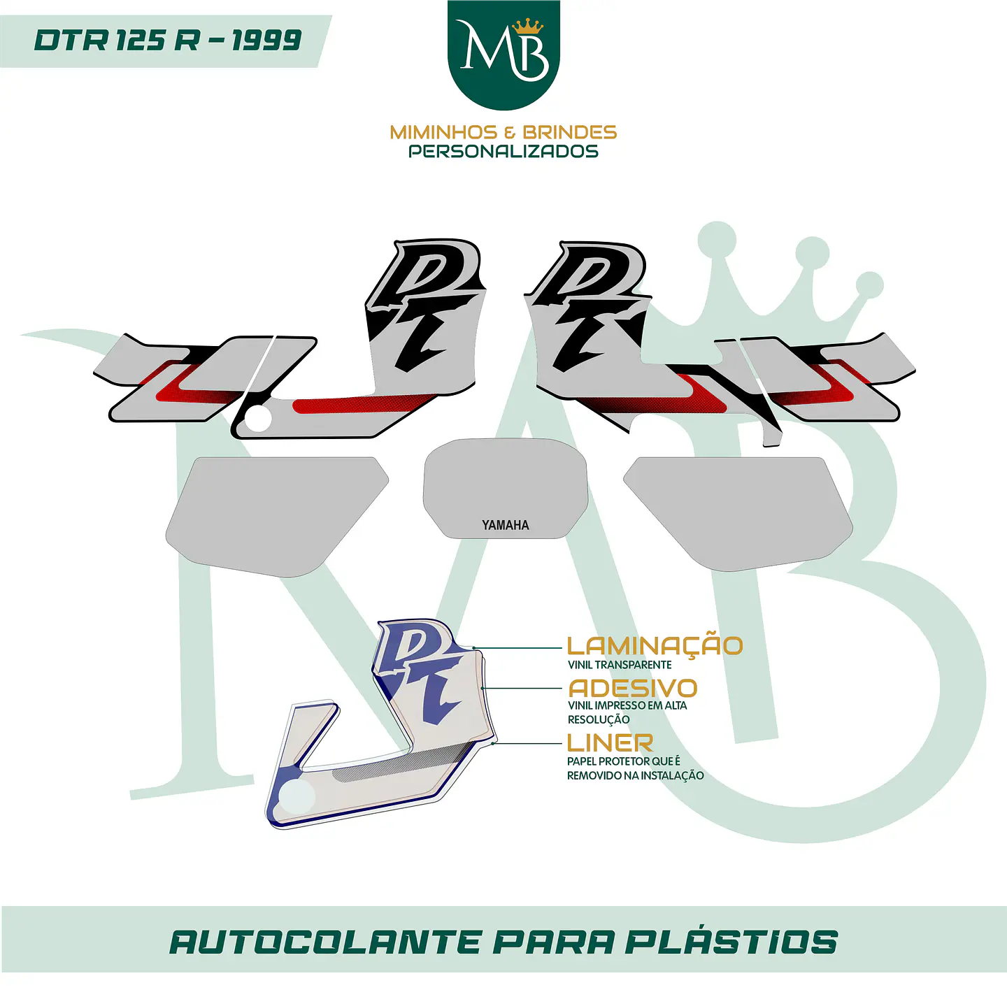KIT AUTOCOLANTE DTR 125R - 1999 PRETO 2