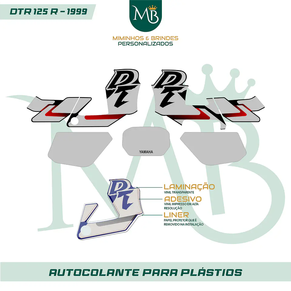 KIT AUTOCOLANTE DTR 125R - 1999 PRETO 2
