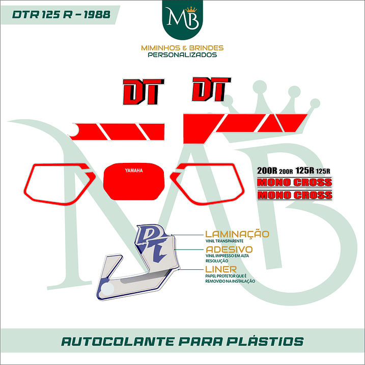 KIT AUTOCOLANTE DTR 125R - 1988 YAMAHA 01 2