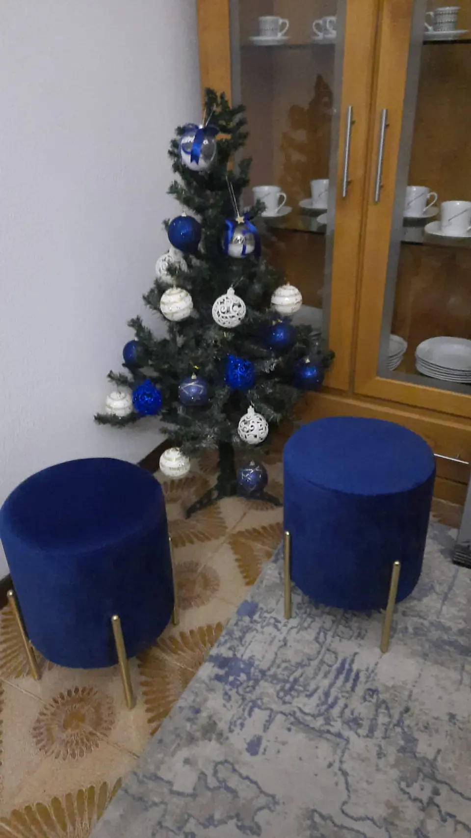 Bola Natal acrílico Nome  Azul 1 7