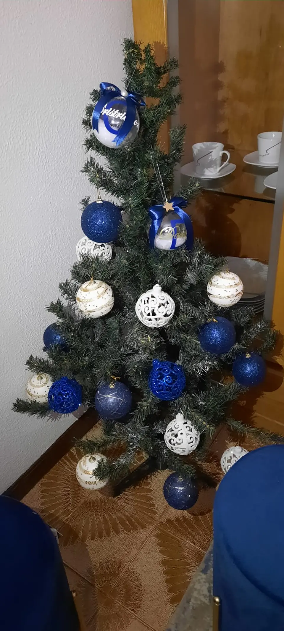 Bola Natal Acrílico Nome Azul 2 5