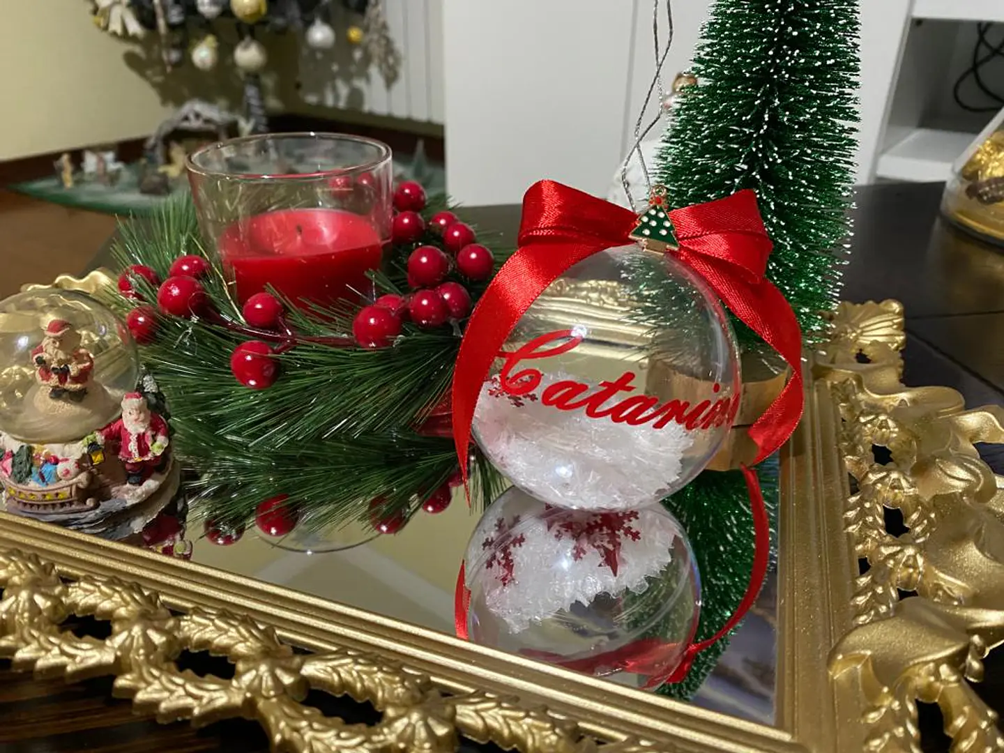 Bola Natal Acrílico Nome Vermelho 2 2
