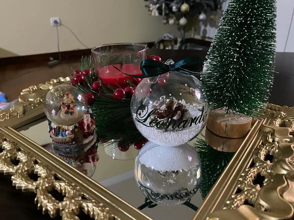 Bola Natal Acrílico Nome Verde 3 3
