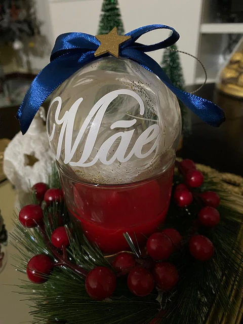 Bola Natal Acrílico Nome Branco 1