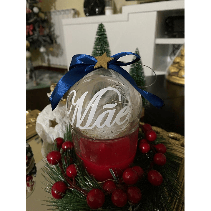 Bola Natal Acrílico Nome Branco 1 3
