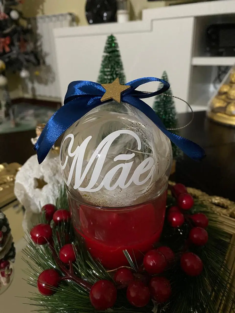 Bola Natal Acrílico Nome Branco 1 3