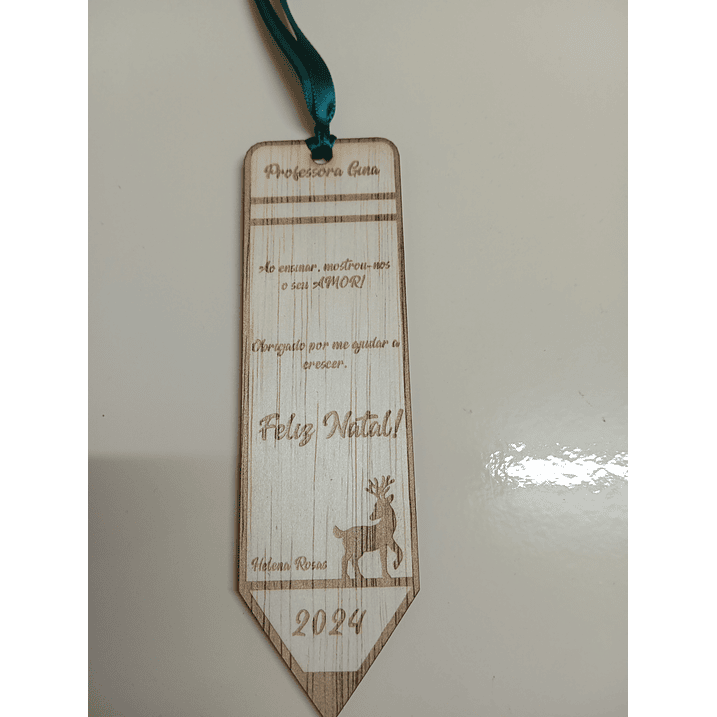 Marcador de Livro Lápis Natal  Personalizado 3