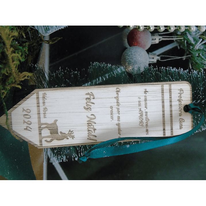 Marcador de Livro Lápis Natal  Personalizado 4